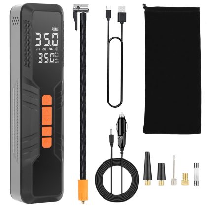 150PSI Portable Tire Inflator Cordless Digital Air Compressor Compact Air Pump with 5 Inflation Modes 3 Light Modes Emergency Power Bank