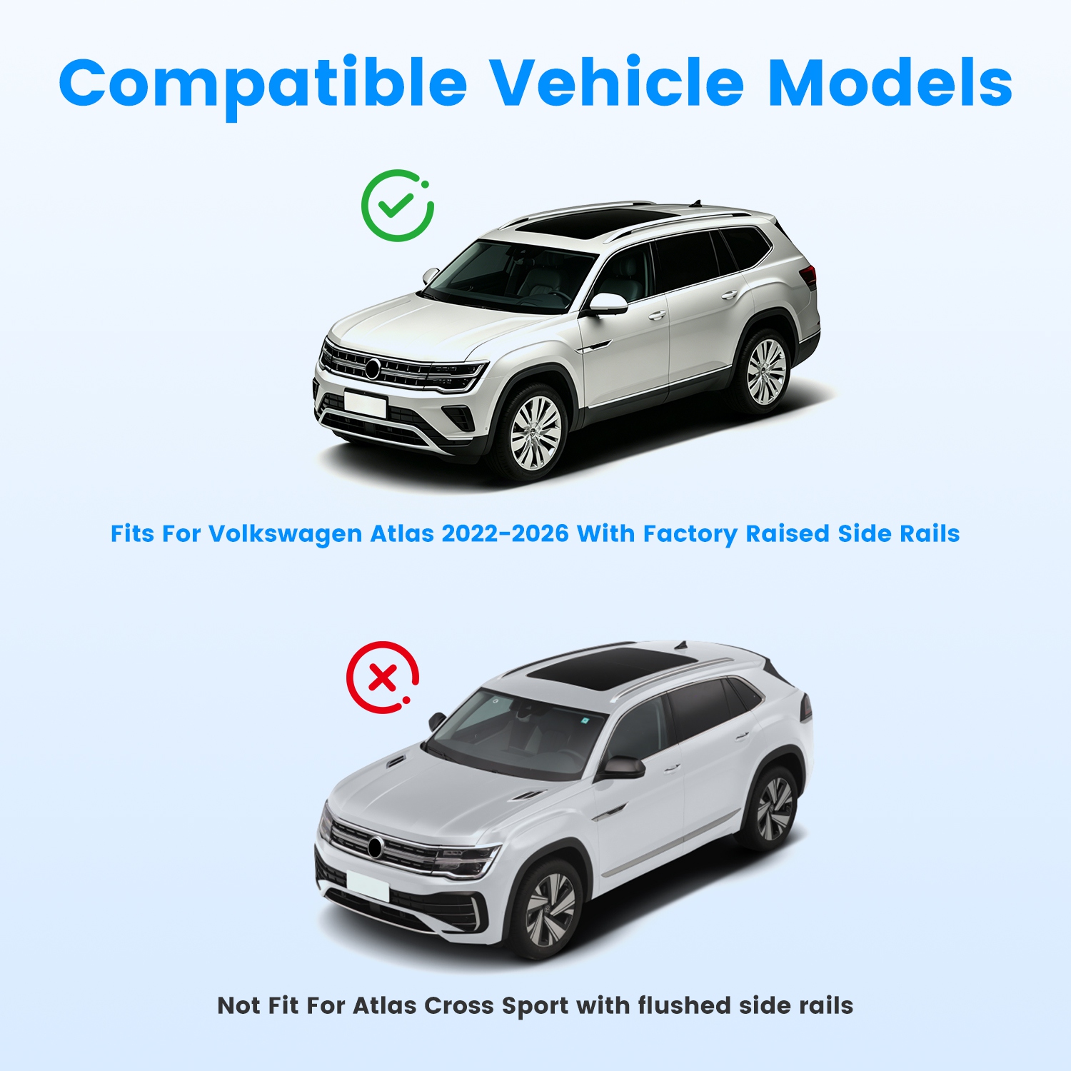 Roof Rack Cross Bars Fit for Volkswagen Atlas 2022-2026 with Factory Raised Side Rails Lockable Aluminum Roof Rack Crossbars With Locks Anti-Theft Car - Image 8