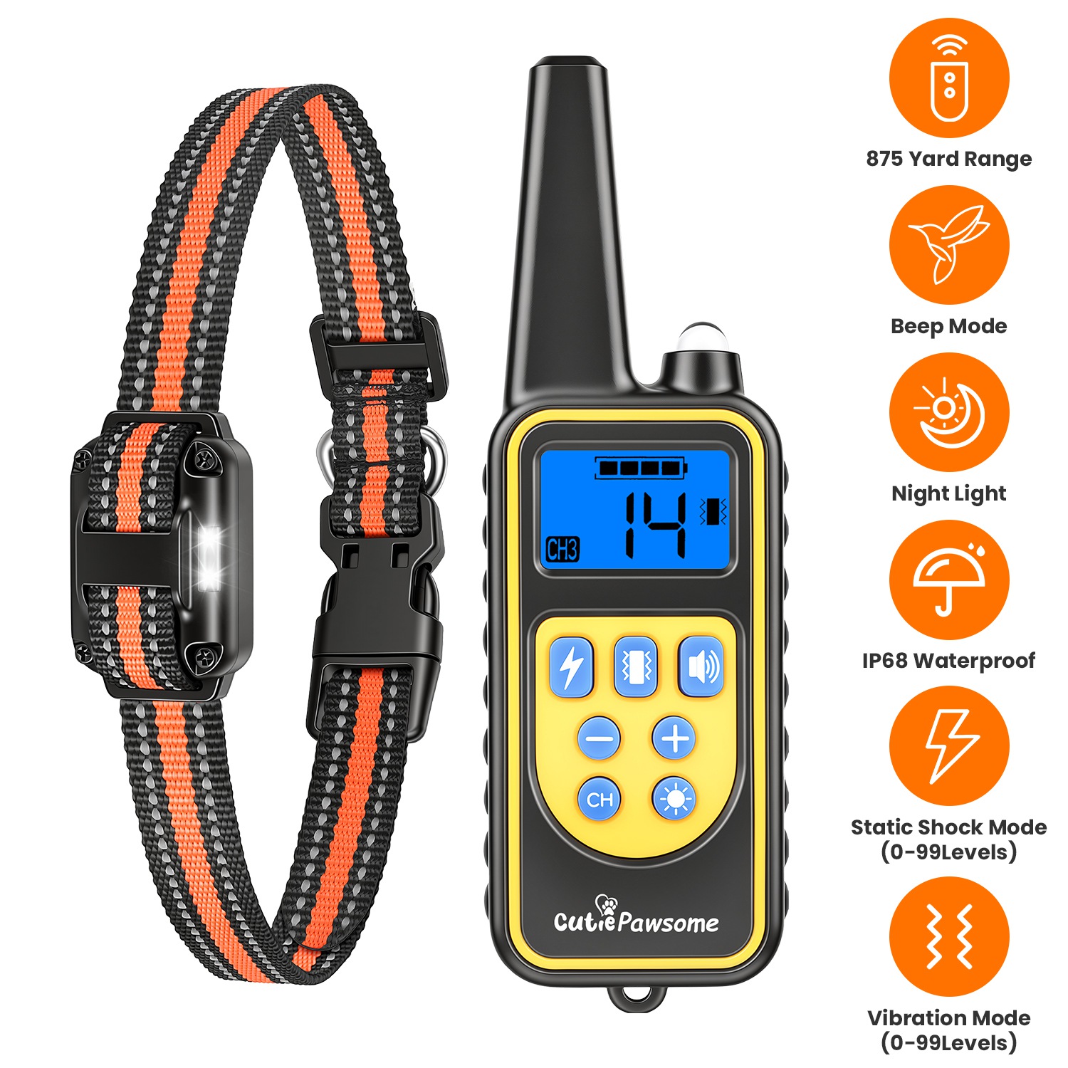 Dog Training Collar with Remote Rechargeable Dog Training Collar IP68 Waterproof with 4 Training Modes 3 Channels for Medium and Small Dogs - Image 7