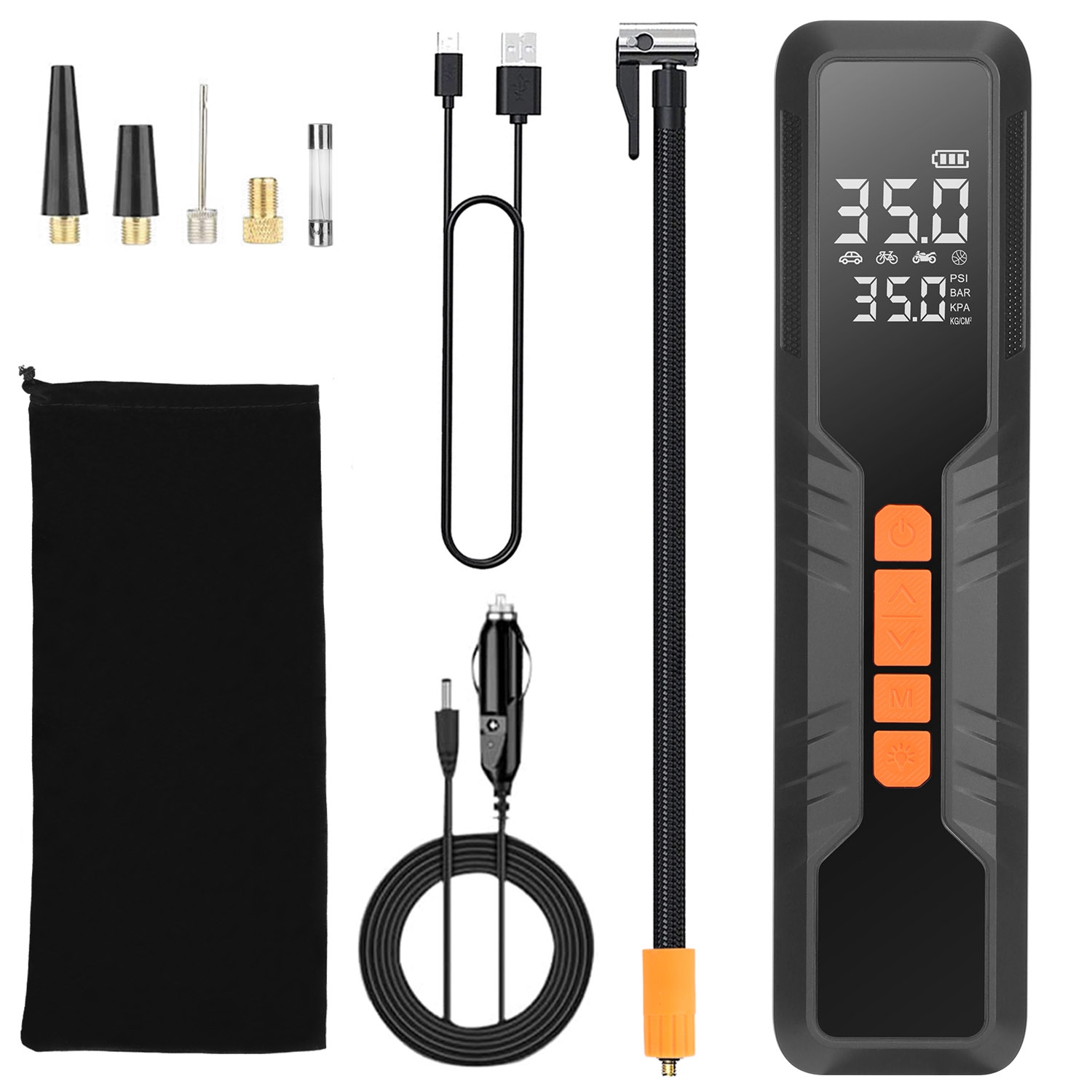 150PSI Portable Tire Inflator Cordless Digital Air Compressor Compact Air Pump with 5 Inflation Modes 3 Light Modes Emergency Power Bank - Image 2
