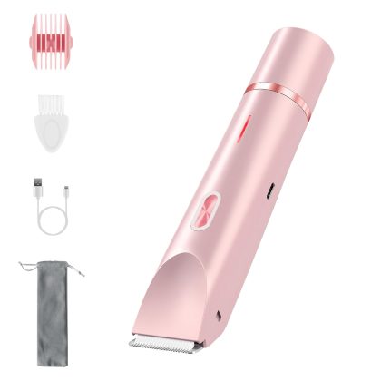 2 In 1 Bikini Trimmer for Women Dual Head Cordless Body Shaver IPX7 Waterproof Rechargeable Pubic Hair Razor Wet And Dry Use for Bikini Underarm Leg A