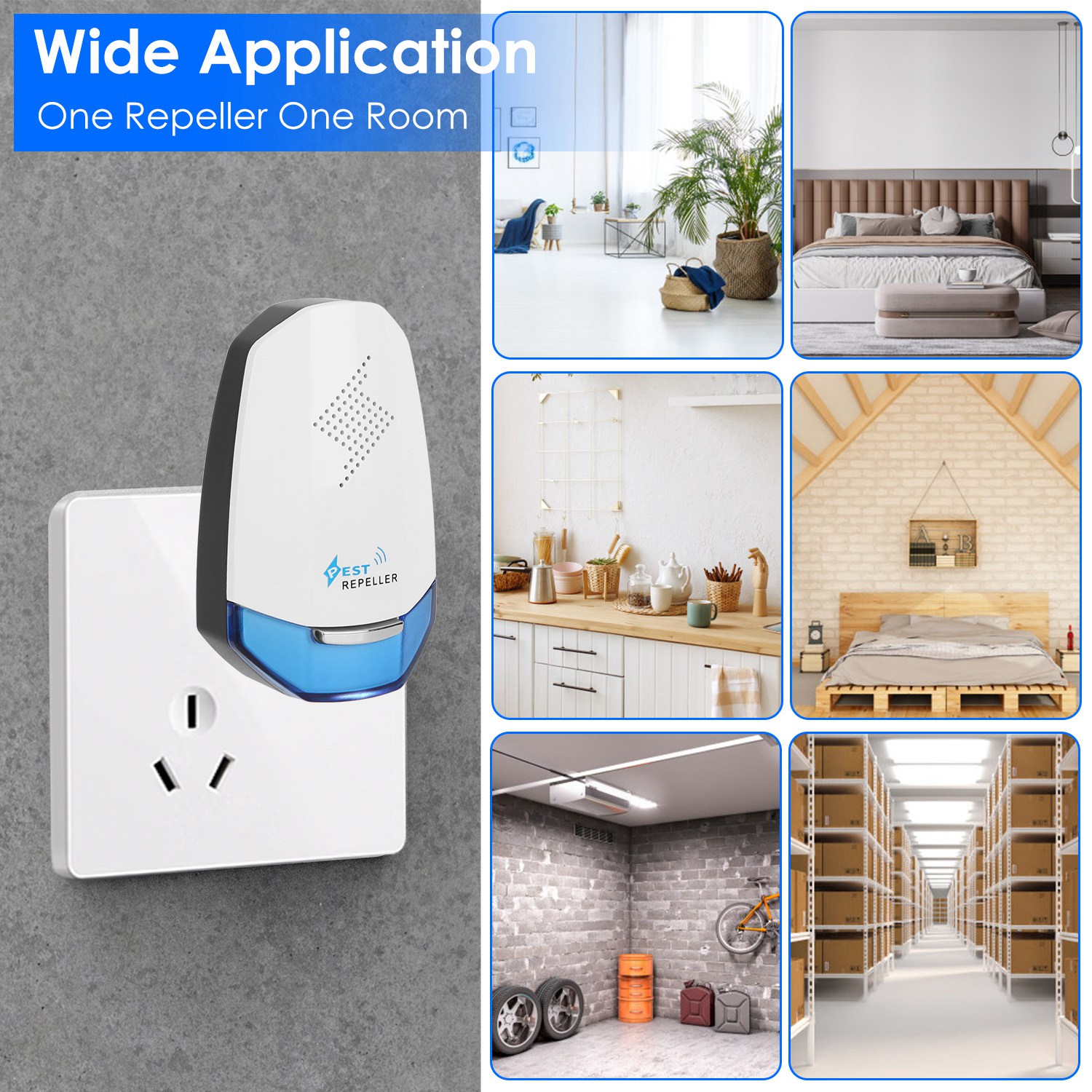 2 Pack Ultrasonic Pest Repeller with Night light Plug In Pest Mice Repellent Indoor Roach Bed Bug Mouse Rodent Mosquito Killer for Bedroom Garage Ware - Image 4
