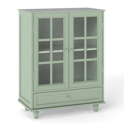 <strong style="color:red;">Prohibited Platform: Temu</strong>
Buffet Cabinet with Glass Doors and Adjustable Shelves, Modern Storage Sideboard Cabine