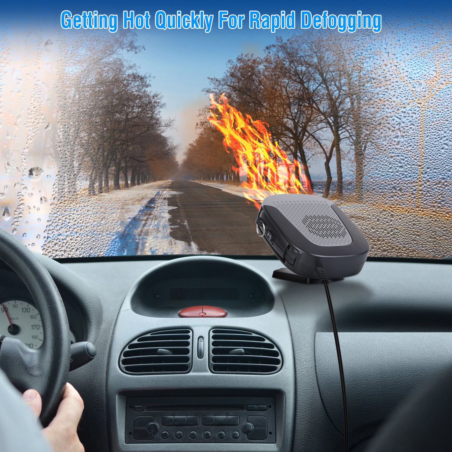 12V 150W Portable Car Auto Heater Heating Fan 2 in 1 Defroster Demister Windshield Heater Automotive Cooling Fan - Image 8