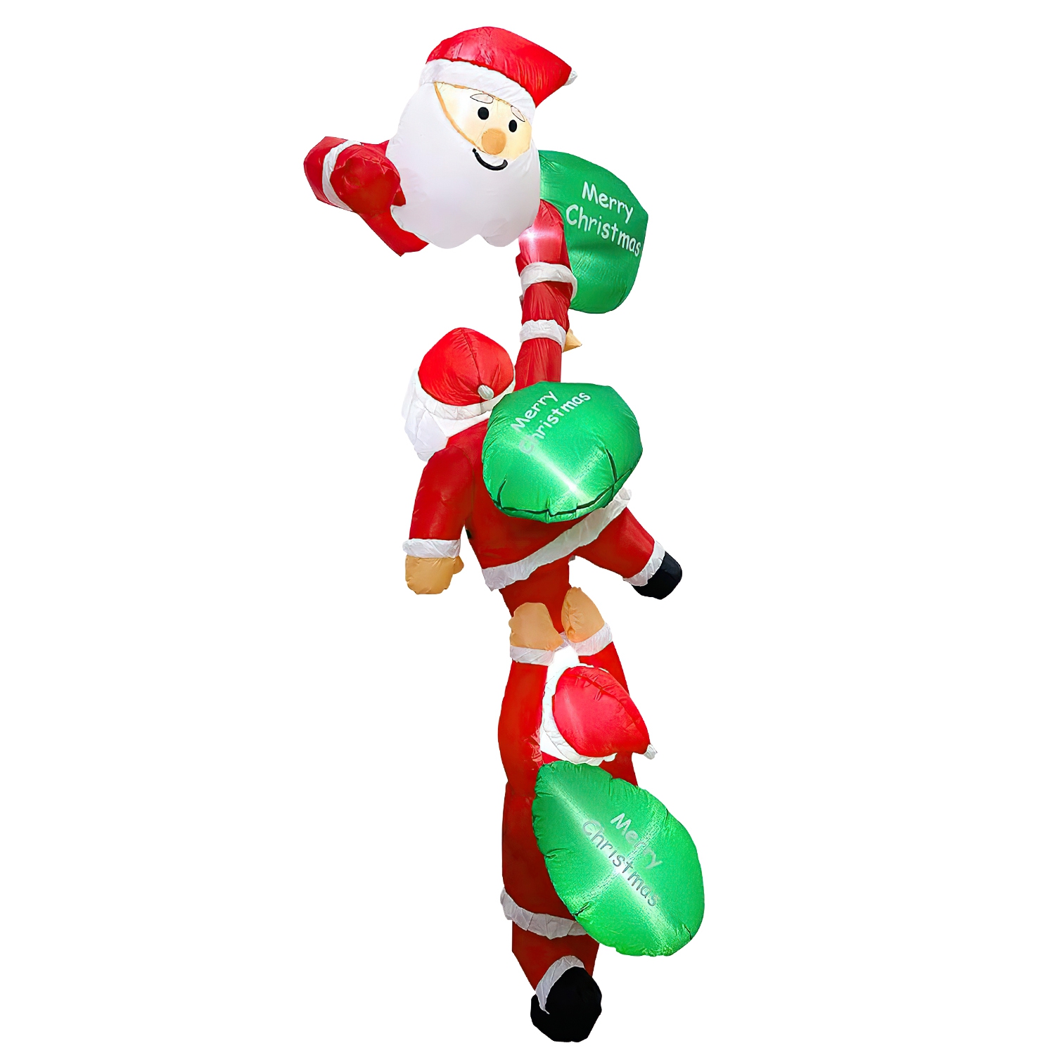 8FT Climbing Inflatable Santa Claus with Light Hanging Blow Up Christmas Inflatable Indoor Outdoor Christmas Decorations 3 Santa Claus 3 Merry Christm - Image 2