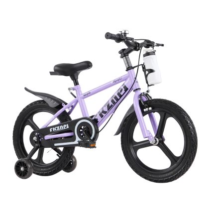 16 Inch Kids Bike with Training Wheels, Children's Bicycle with Magnesium Alloy Wheels, Dual U-Brakes, Adjustable Quick-Release Seat, Water Bottle &