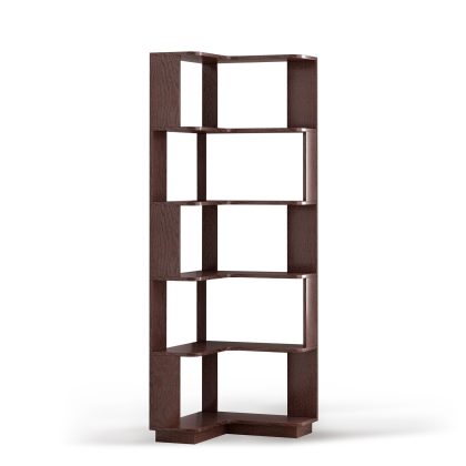 6 Tier Freestanding L-Shaped Corner Bookshelf For Living Room, Bedroom, Wooden Bookcase with anti-drop panle & anti tipping device, Display shelf Open