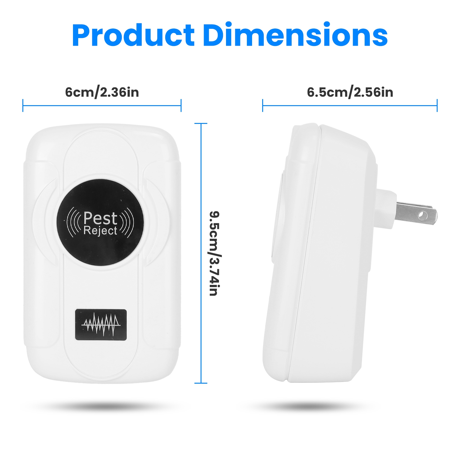 6 Pack 32-120KHz Ultrasonic Insect Repellent Indoor Plug In Bug Repellent Mosquito Roaches Mice Control with 3 Modes for Bedroom Garage Warehouse Offi - Image 8