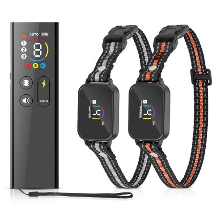 2-in-1 Dog Shock and Bark Collar Dog Training Collar with Remote 2 Collars Rechargeable IP68 Waterproof with 3 Channels for Medium and Small Dogs