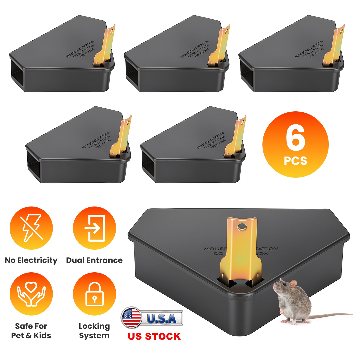 6 Packs Mouse Bait Station with Keys Tamper Resistant Indoor Outdoor Mouse Bait Boxes Reusable Locking Rodent Bait Stations for Home Garage Garden War - Image 5