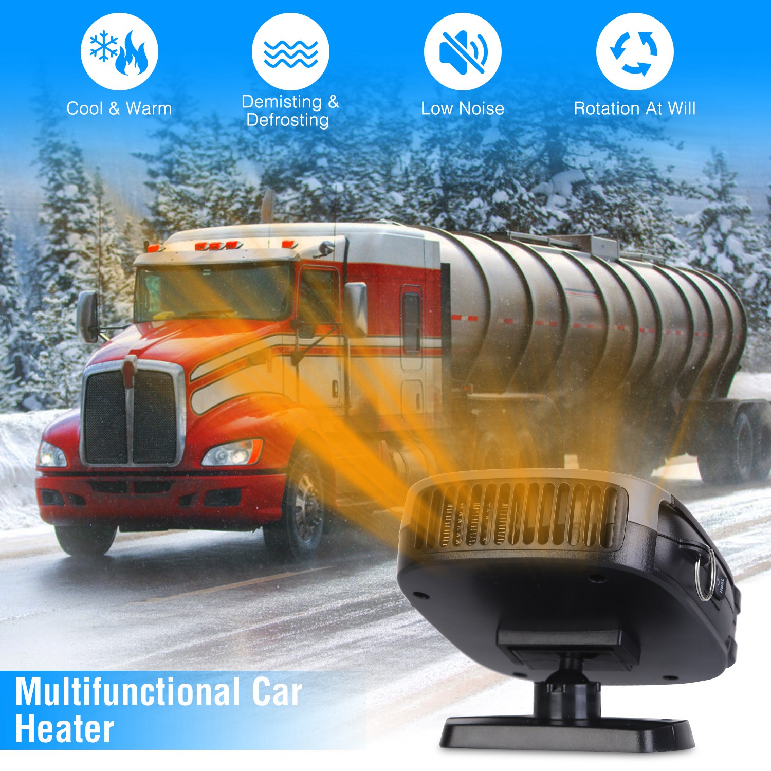 12V 150W Portable Car Auto Heater Heating Fan 2 in 1 Defroster Demister Windshield Heater Automotive Cooling Fan - Image 7