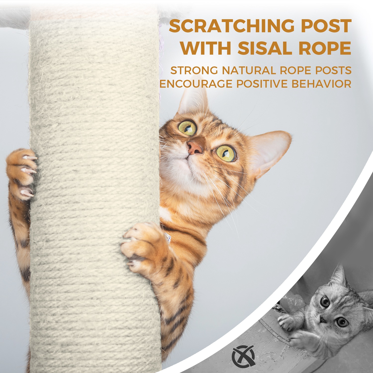 68in Multi-Level Cat Tree Tower with Hammocks, Cat Condo, Hanging Basket, Removable Cushions & Sisal Scratching Posts, Plush Cat Activity Center for I - Image 5