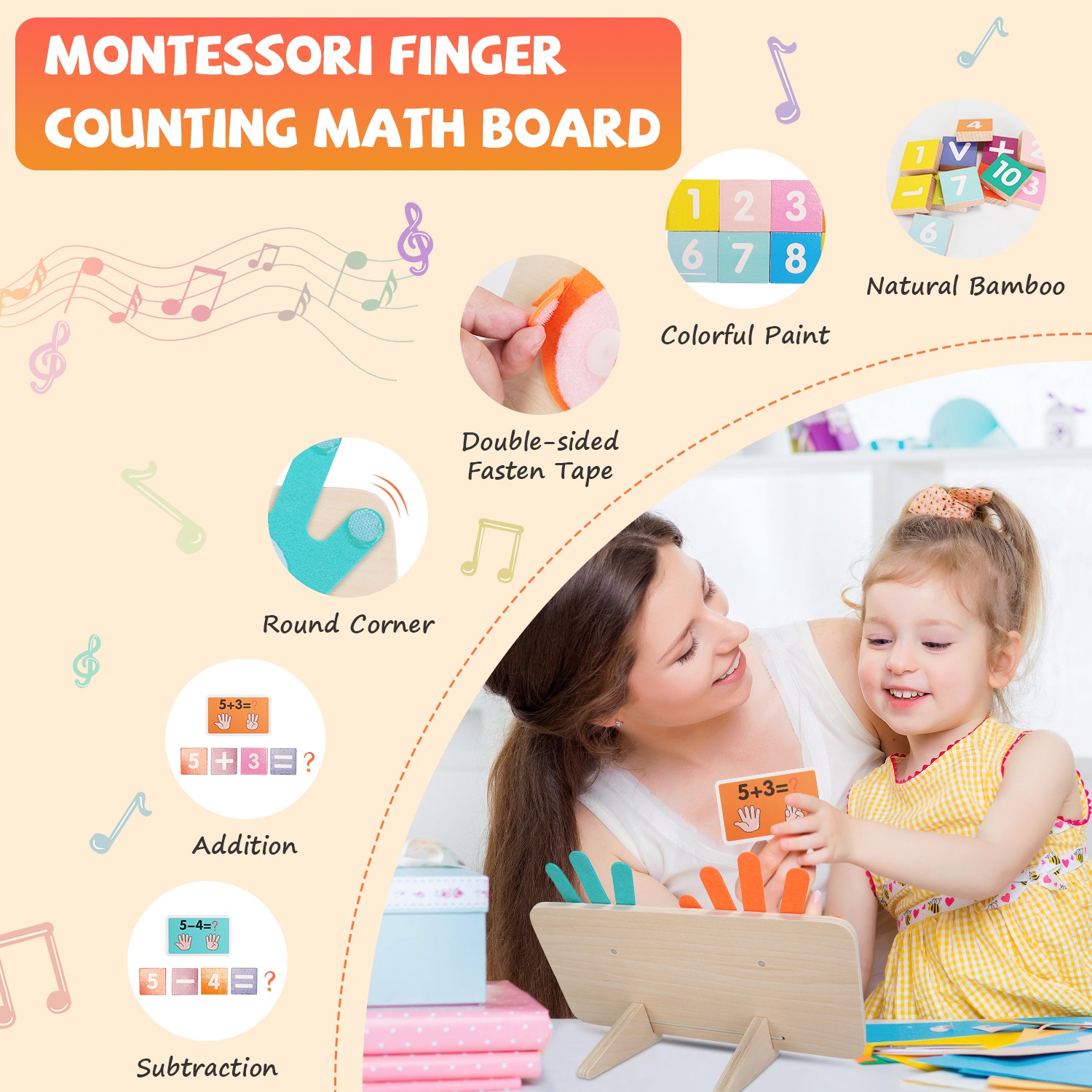 Talking Flash Cards and Finger Counting Math Board Interactive Learning Toys for Kids Aged 3+ Number Alphabet Words Song Learning - Image 9