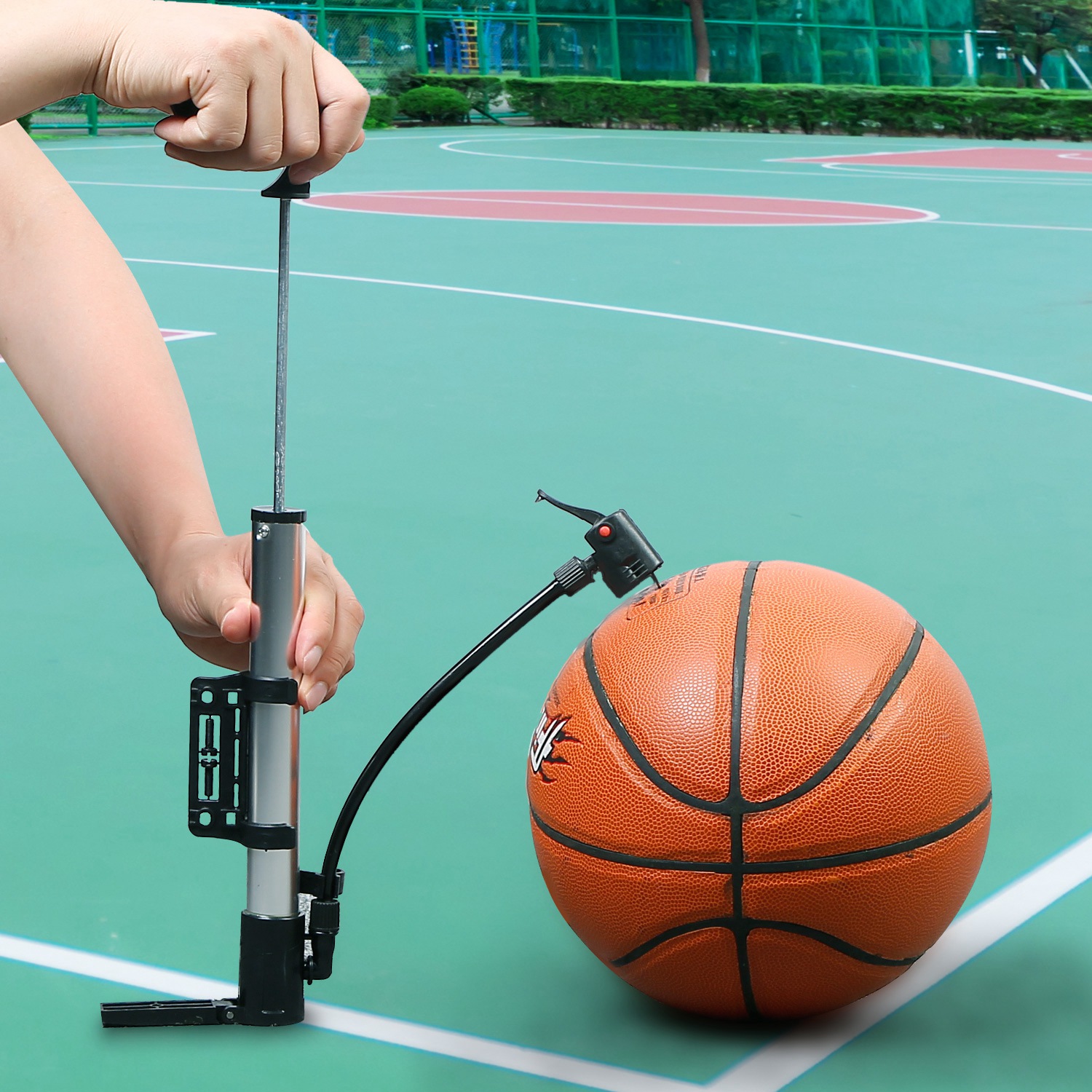Mini Bike Pump Portable Bicycle Tire Inflator Ball Air Pump w/ Mount Frame For Mountain Road Bike - Image 10