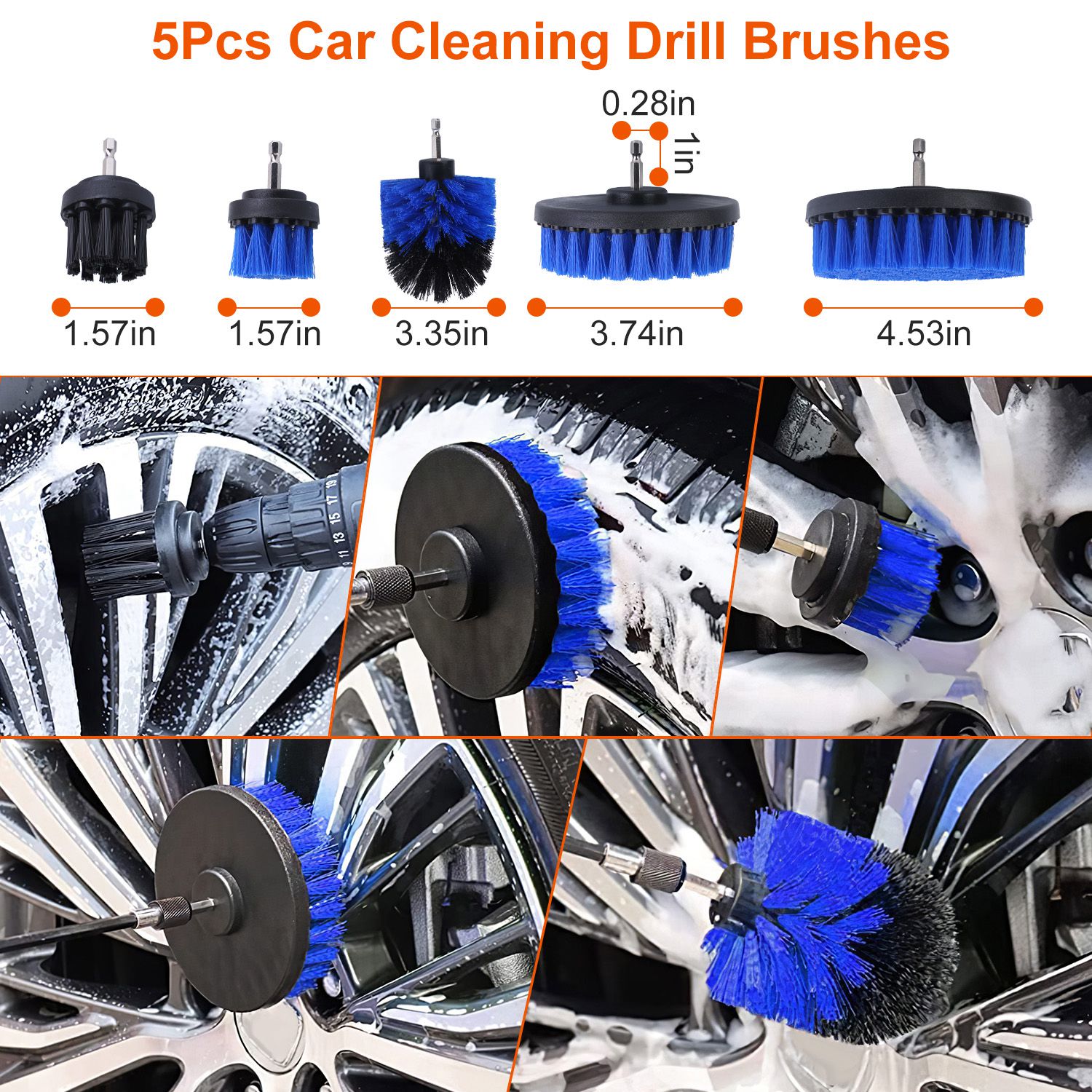 26Pcs Car Detailing Brush Kit Exterior Interior Car Cleaning Set Drill Brush Set Car Buffing Sponge Pads Kit for Cleaning Automobile Interior Exterior - Image 6