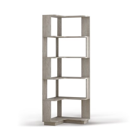 6 Tier Freestanding L-Shaped Corner Bookshelf For Living Room, Bedroom, Wooden Bookcase with anti-drop panle & anti tipping device, Display shelf Open