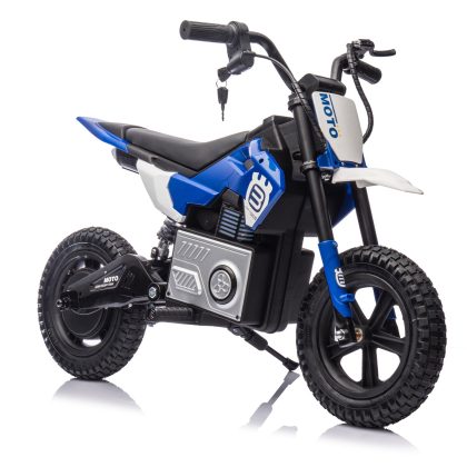 24V Kids Electric Motocross Ride On Motorcycle, 200W High Speed Hub Motor Dirt Bike Toy with Rear Shock Absorber, Adjustable Speed, LED Breathing Ligh