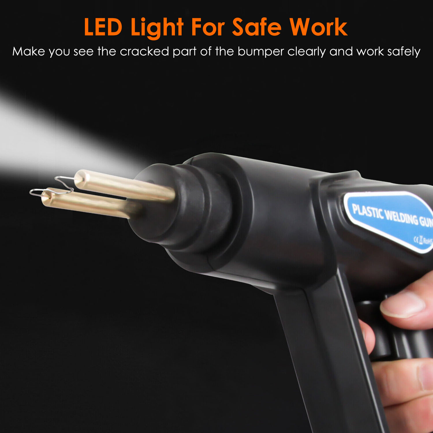 70W Plastic Welder Car Bumper Repair Kit Hot Stapler Welding Gun Plastic Repair Machine Soldering Tool with 200 Staples Pliers Cutter - Image 8