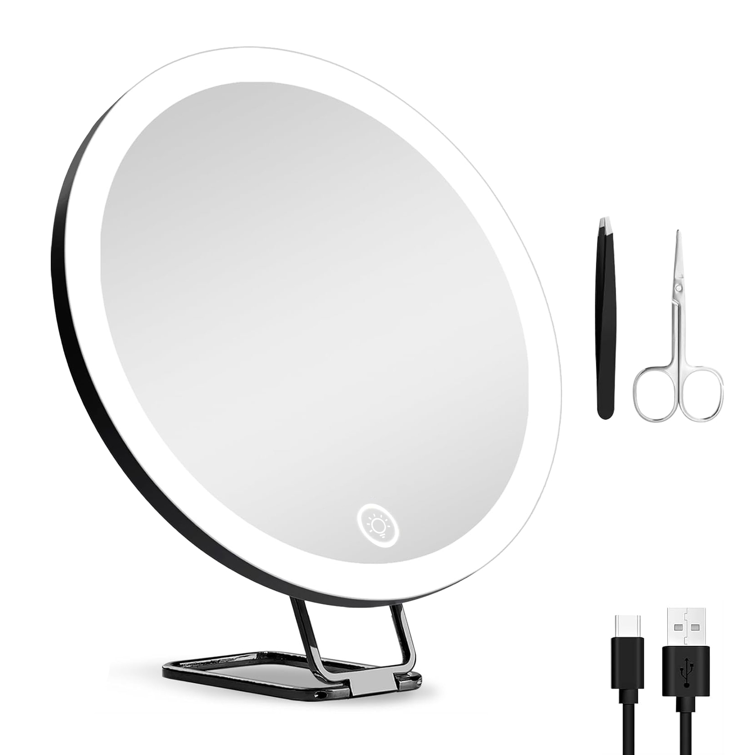 30X Magnifying Mirror With Light 3 Colors Dimmable Brightness Included Tweezer Scissor
Travel Magnifying Makeup Mirror with Suction Cup 360° Adjusta