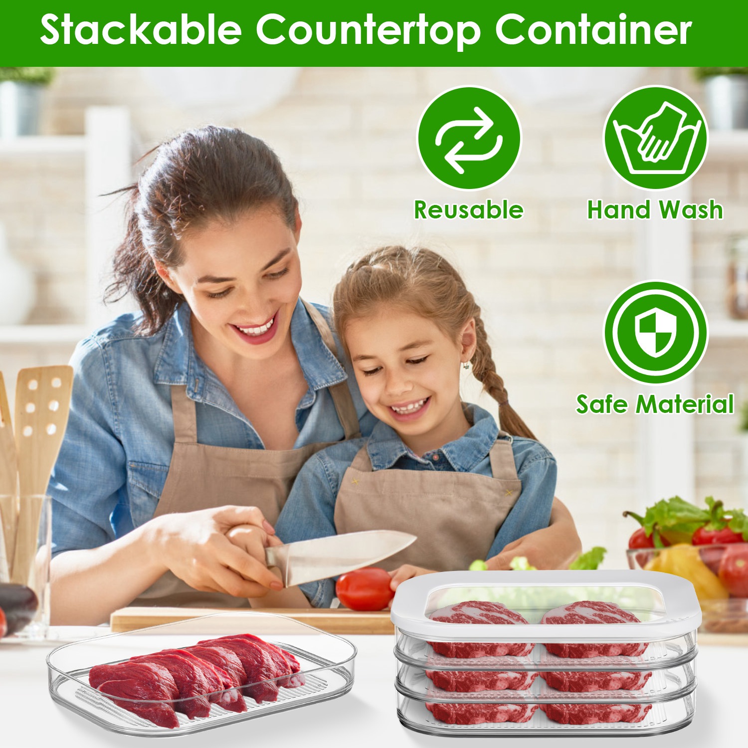 2Pcs Deli Meat Container With Lid for Fridge Stackable Bacon Container Clear Food Storage Box with Lid Meal Prep Container for Lunch Meat Salami Cold - Image 8
