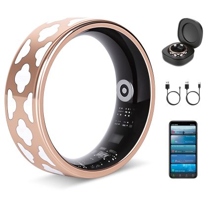 Smart Ring Health Tracker Fitness/Sleep/Stress/HRV Tracker with Charging Case Magnetic Charging Cable for Women & Men Compatible with iOS & Android 7-