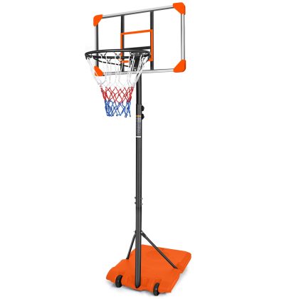 Portable Kids Basketball Hoop with Wheels, Height Adjustable 5.6 to 7ft Basketball Goal System Indoor Outdoor for Kids Teens Adults