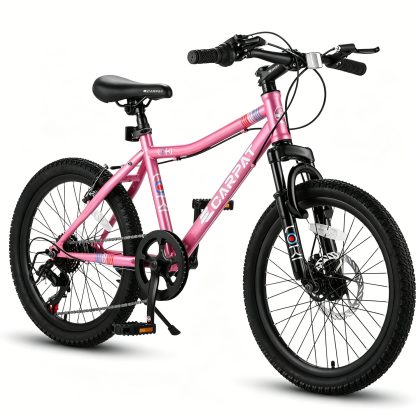 Forbidden to Sell on Temu 20 Inch Kids Mountain Bike, 7-Speed Boys Girls Bicycle with Front Suspension, Disc & V-Brake, Steel Frame Children's Bike f