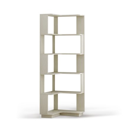 6 Tier Freestanding L-Shaped Corner Bookshelf For Living Room, Bedroom, Wooden Bookcase with anti-drop panle & anti tipping device, Display shelf Open