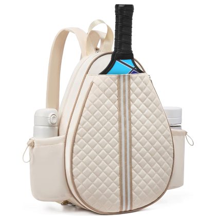 Pickleball Sling Bag for Men Women Waterproof Badminton Tennis Backpack with Wet Pocket Hidden Fence Hook Machine Washable
