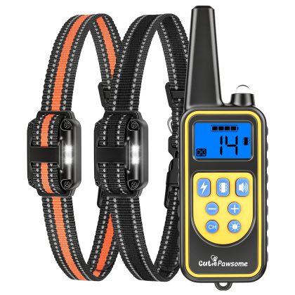 2Pack Dog Training Collars with Remote Rechargeable Dog Training Collars IP68 Waterproof with 4 Training Modes 3 Channels for Medium and Small Dogs