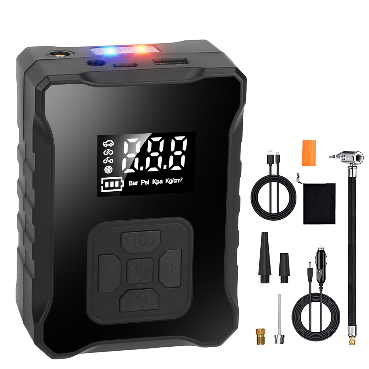 150PSI Cordless Tire Inflator with Car Charger Digital Air Compressor with LED Light Emergency Power Bank for Cars Motorcycles Bicycles Balls - Image 2