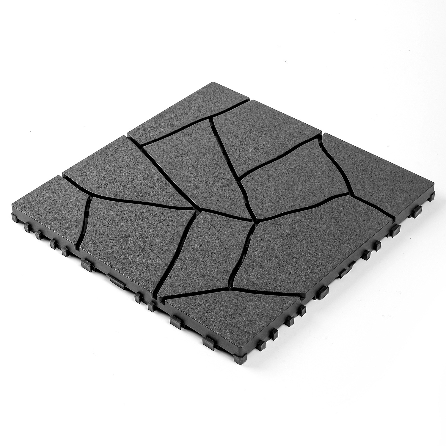 44Pcs Per Set 12 Inch Stone Pattern Interlocking Patio Deck Tiles, DIY Modular Outdoor Indoor Flooring Tiles, Waterproof PP Interlock Floor Tile for B - Image 10