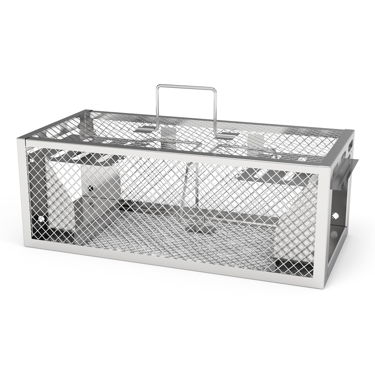 2Pack 11.81x5.63x4.45In 2-Door Humane Rat Trap Automatic Continuous Mouse Trap Reusable Galvanized Iron Live Animal Cage - Image 2