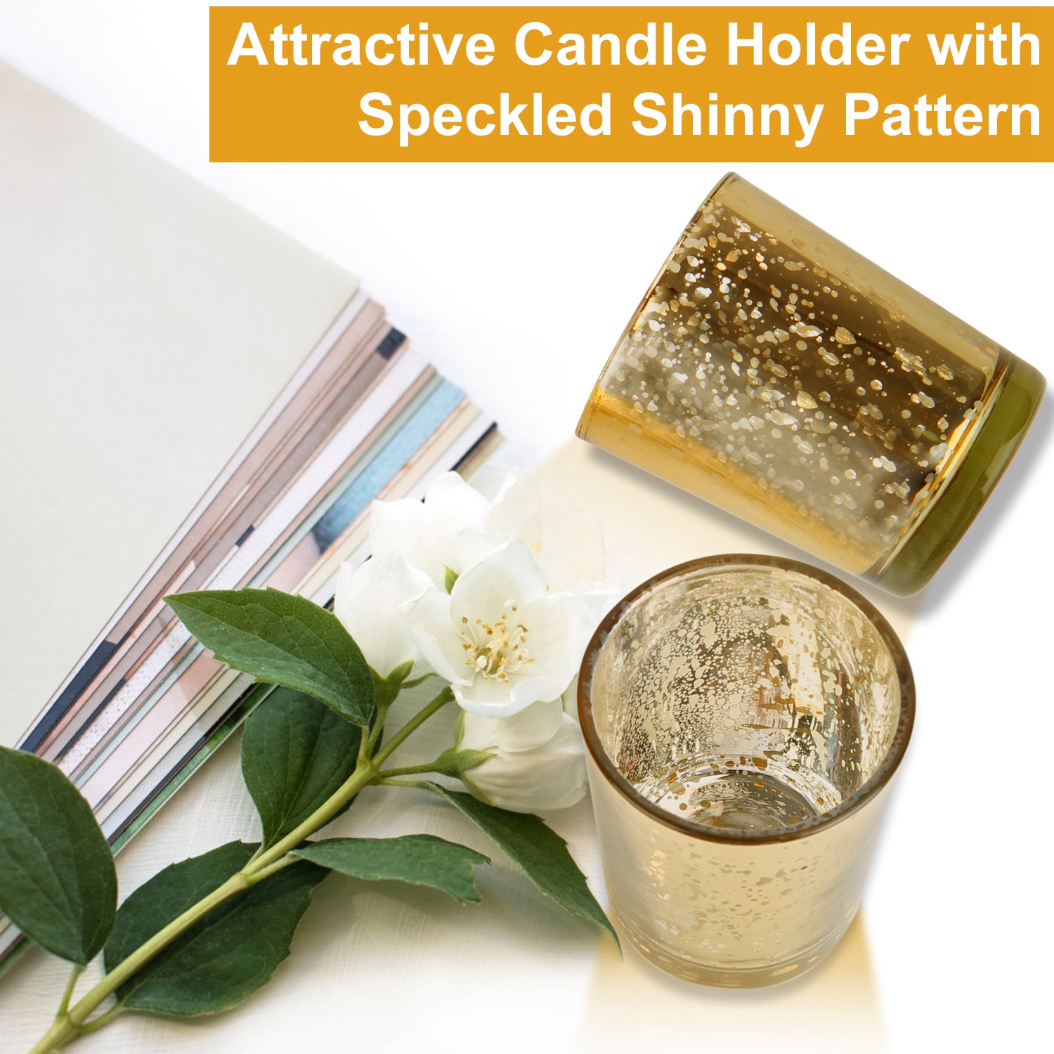 24Pcs Gold Votive Tealights Candle Holders Mercury Glass Shinny Candle Holders For Wedding Birthday Party Home Decoration Table Centerpiece - Image 6