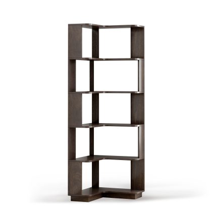 6 Tier Freestanding L-Shaped Corner Bookshelf For Living Room, Bedroom, Wooden Bookcase with anti-drop panle & anti tipping device, Display shelf Open